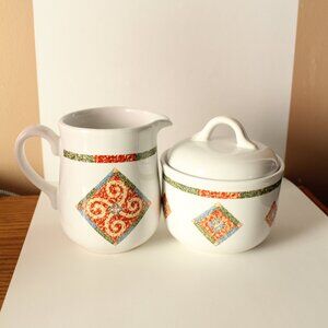 Corelle Sand Art Cream & Sugar Bowl With Lid